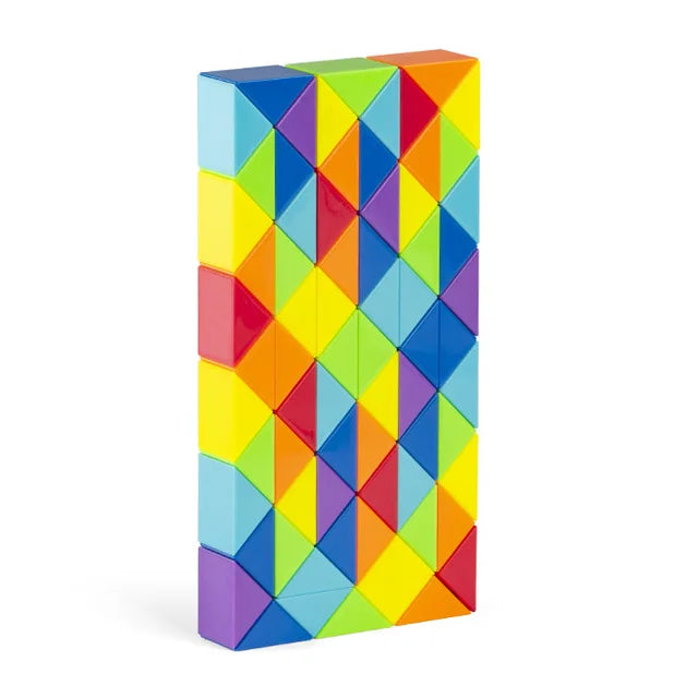 Cube serpent multicolore en plastique non toxique, vue de face