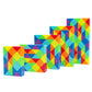 Détail du cube serpent plié, montrant ses couleurs vives