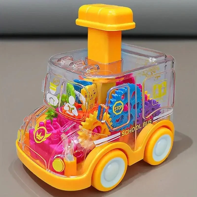 Voiture à friction avec mécanisme d'engrenage exposé