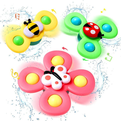 Vue rapprochée du jouet de bain avec ventouse et rotation