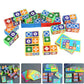 Gros plan sur des mains empilant des blocs multicolores