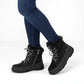 Bottes d'hiver noires en suède avec fermeture éclair latérale