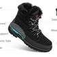 Vue de côté des bottes imperméables avec doublure en fourrure
