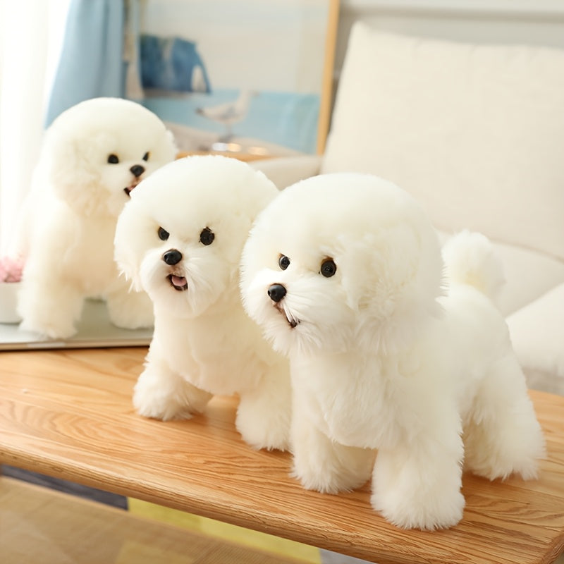Chien en peluche assis, idéal pour les câlins des enfants