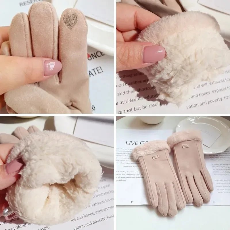 Vue latérale des gants montrant la doublure en polaire