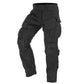 Vue latérale du pantalon cargo militaire, motif camouflage