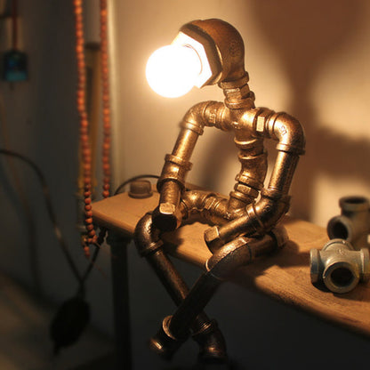 Lampe robotique en métal, vue de face complète