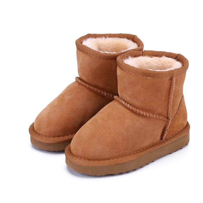 Bottes d'hiver pour enfants avec doublure en peau de mouton