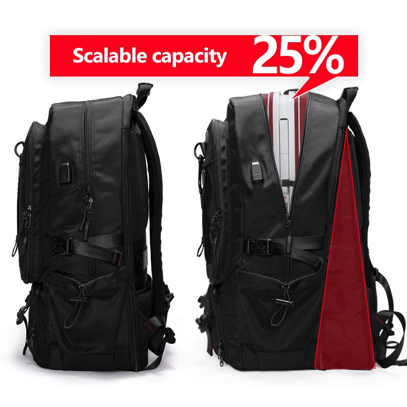 Détail des poches à glissière sur le sac à dos de randonnée