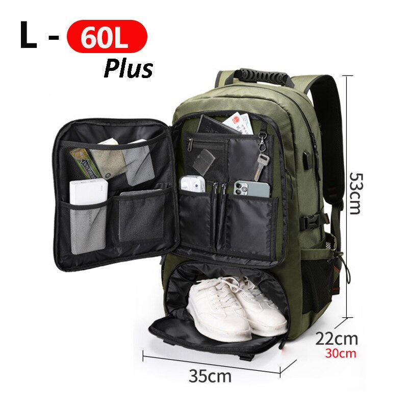 Vue de dessus du sac à dos montrant l'organisation intérieure