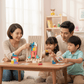 Ensemble de pièces en bois colorées pour empilage éducatif