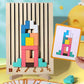 Jeu d'empilage Montessori avec blocs colorés et formes diverses