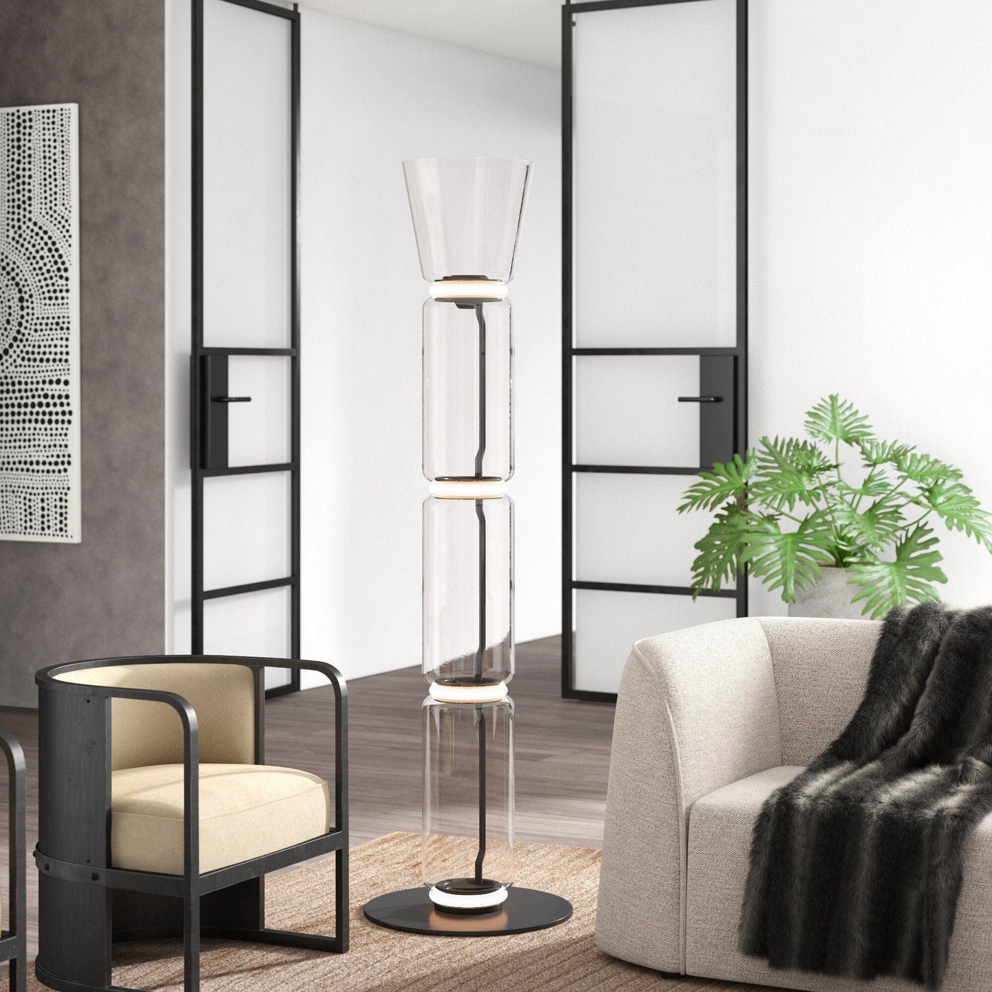 Vue rapprochée du verre clair et de la structure métallique