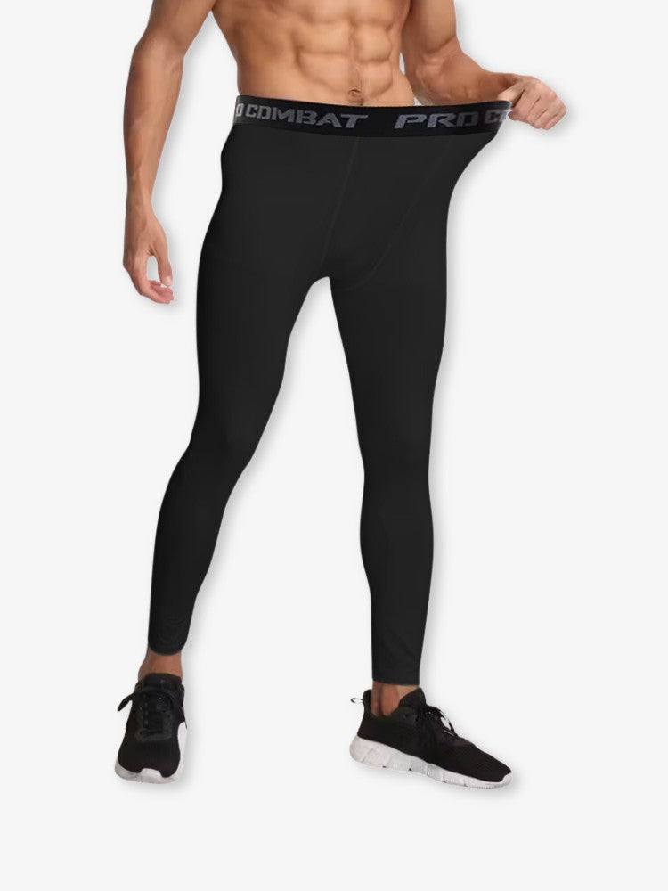 Pantalon de compression thermique noir en vue de face