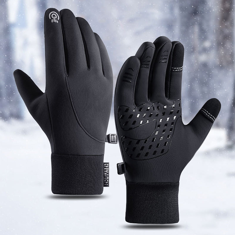 Gants d'hiver illustrant la résistance au vent en extérieur
