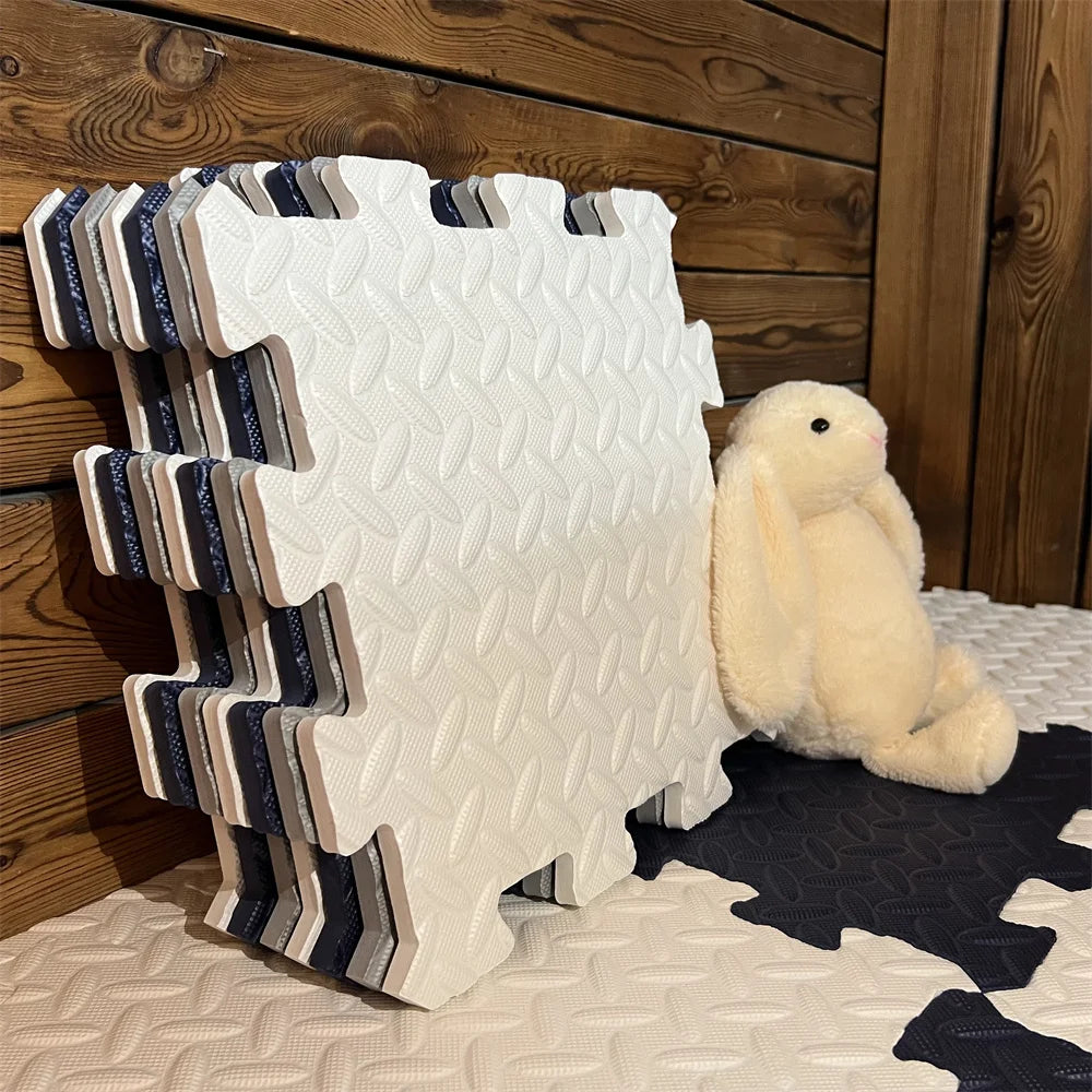 Tapis de jeu bébé épais avec motifs colorés en puzzle
