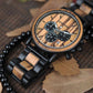 Montre en bois avec cadran chronographe et bracelet ajustable
