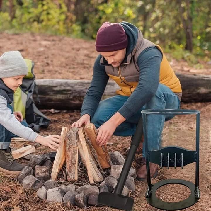 Fendeur de bois compact posé sur une surface en bois