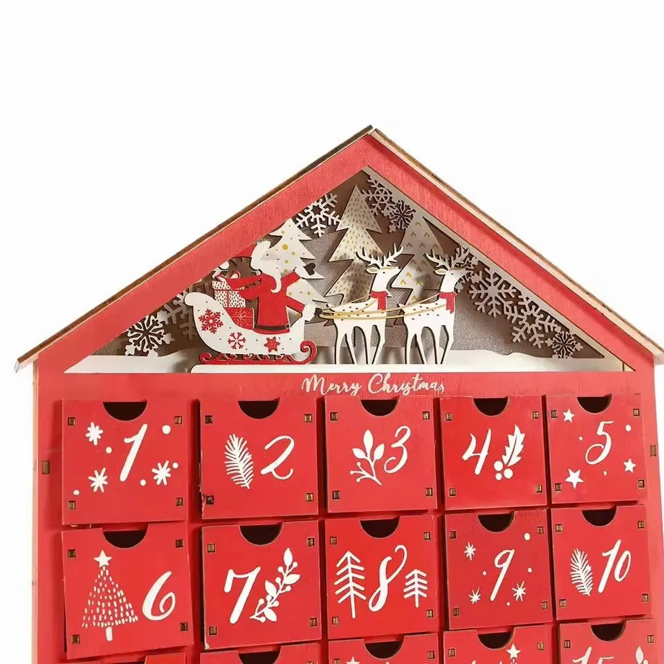 Vue rapprochée de l'éclairage du calendrier de l'Avent