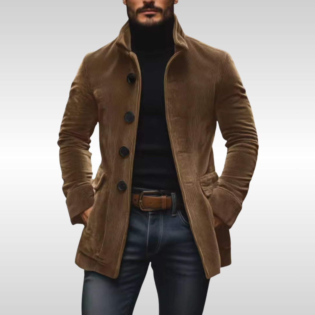 Veste en velours côtelé avec boutons distinctifs