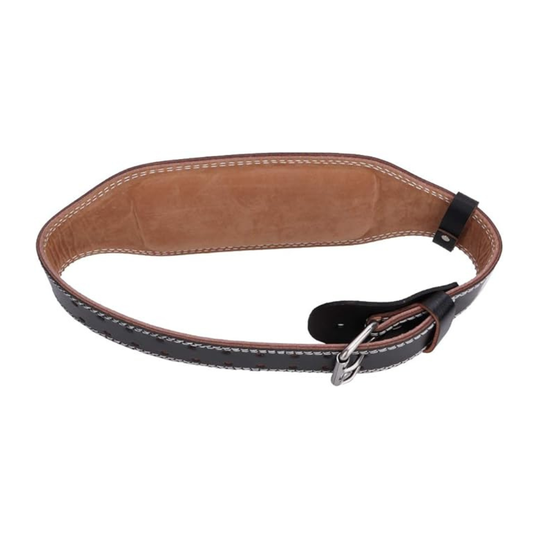Vue latérale de la ceinture ajustable avec boucle métallique