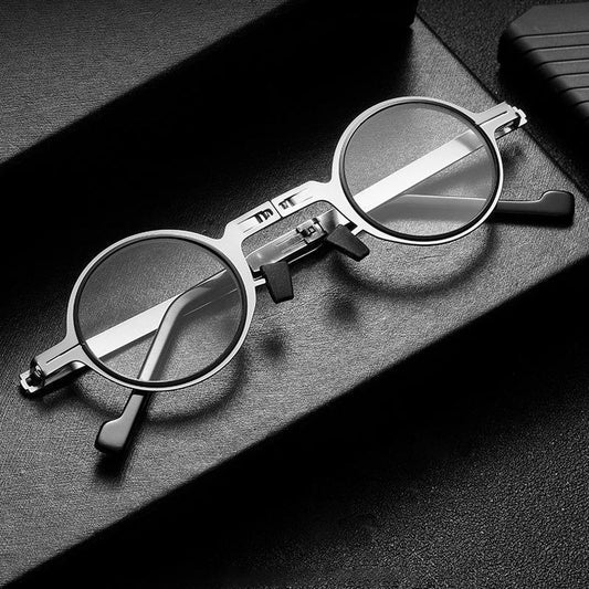 Lunettes légères en titane, forme ronde et carrée, couleur argent
