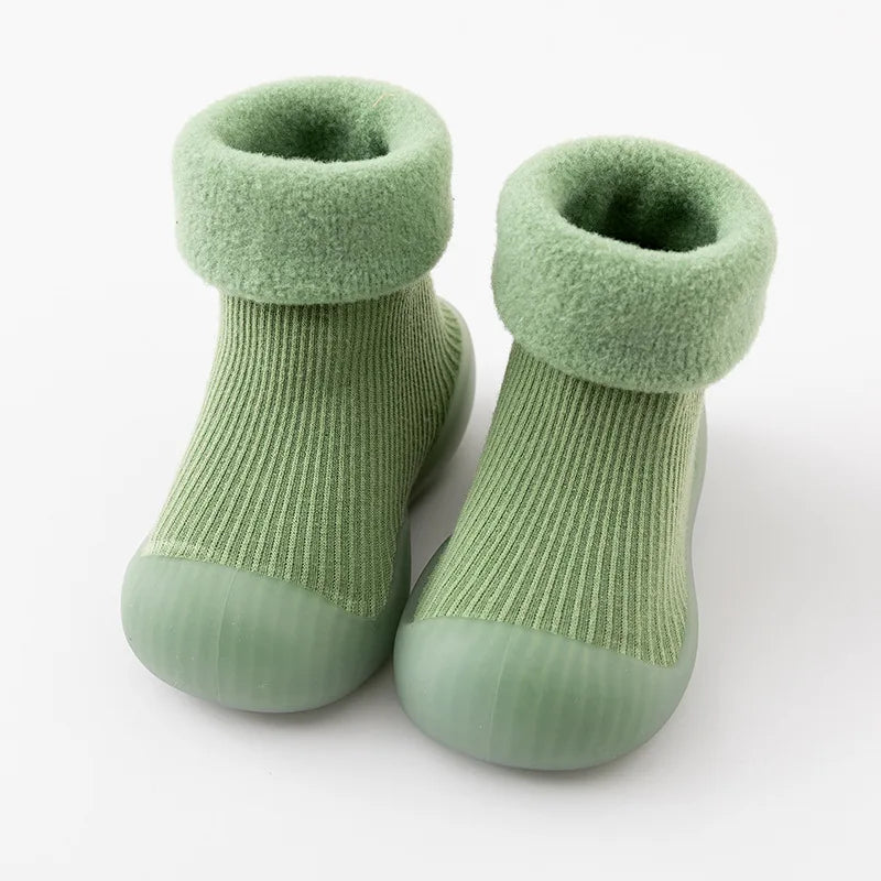 Chaussons en laine pour enfants, couleur bleue