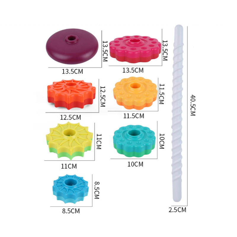 Tour empilable colorée avec disques pour enfants en bas âge