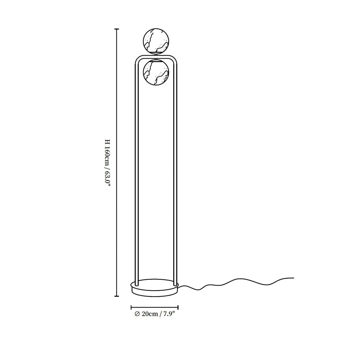 Vue latérale de la lampe, mettant en valeur le design minimaliste