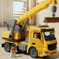 Camion grue jouet avec bras mobile et lumières allumées
