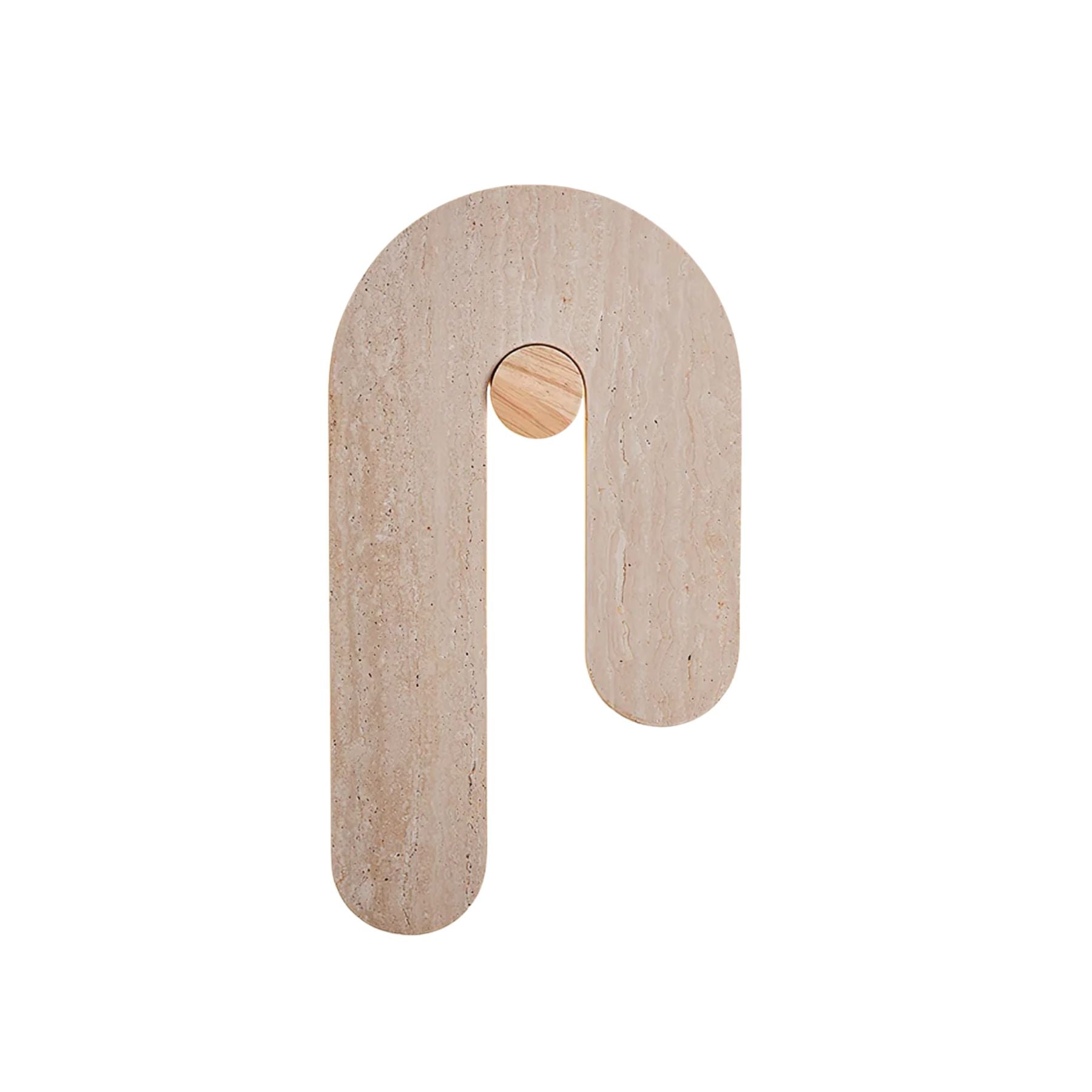 Vue latérale de l'applique murale en pierre naturelle