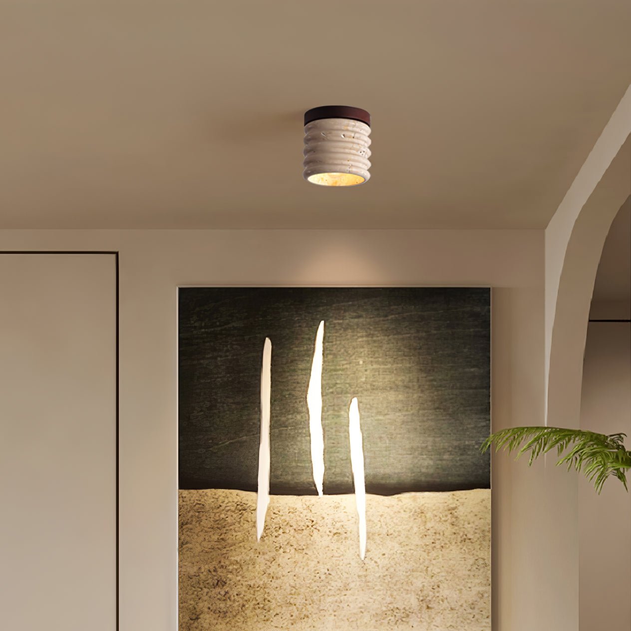 Gros plan sur le métal couleur noyer de la lampe