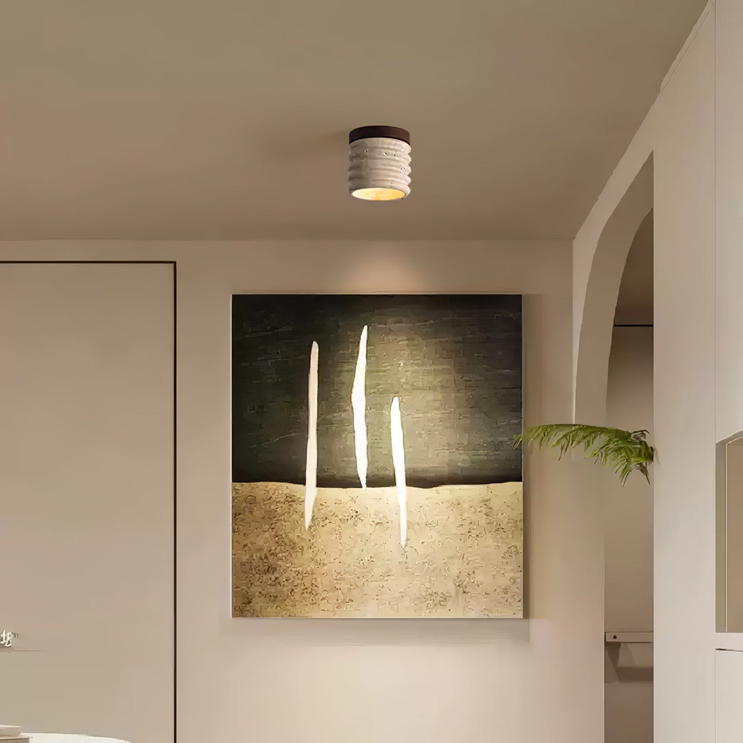 Lampe de plafond intégrée dans un salon moderne