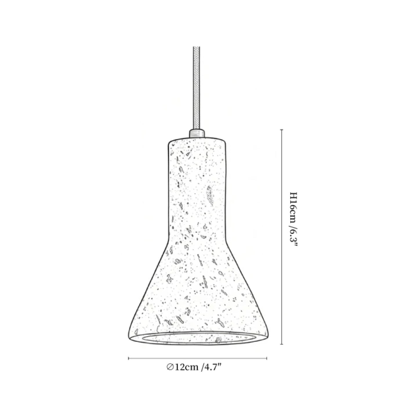Détail du câble ajustable de la lampe suspendue