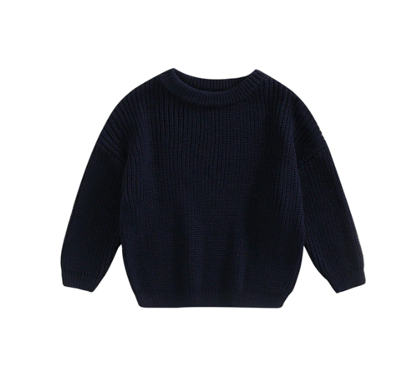 Vue arrière d'un pull bébé, coupe ample et confortable