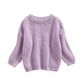 Pull unisexe pour enfant, motif tricoté, couleur neutre