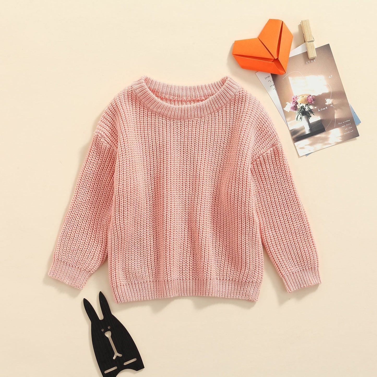 Pull d'hiver pour bébé, manches longues, couleur vive