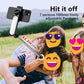 Selfie stick plié montrant sa compacité pour le transport