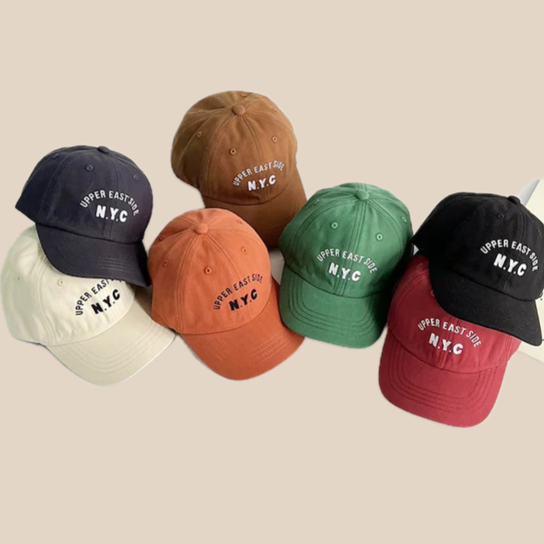 Casquette enfant verte avec logo NYC brodé