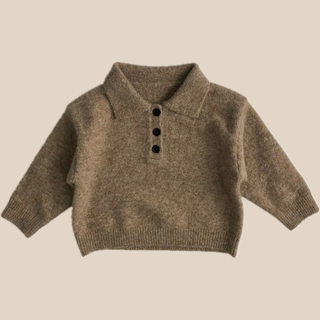 Polo enfant manches longues en coton doux sur cintre