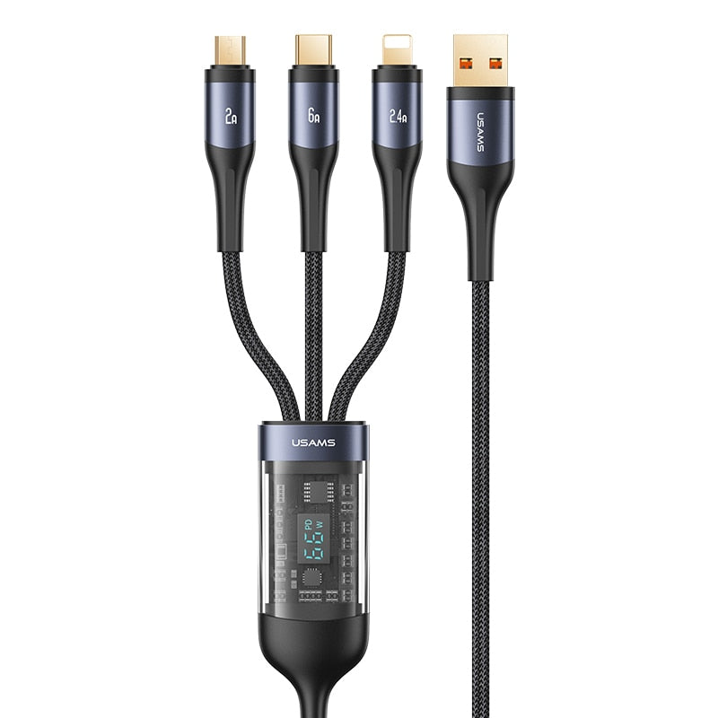 Câble universel avec options de charge rapide pour plusieurs appareils
