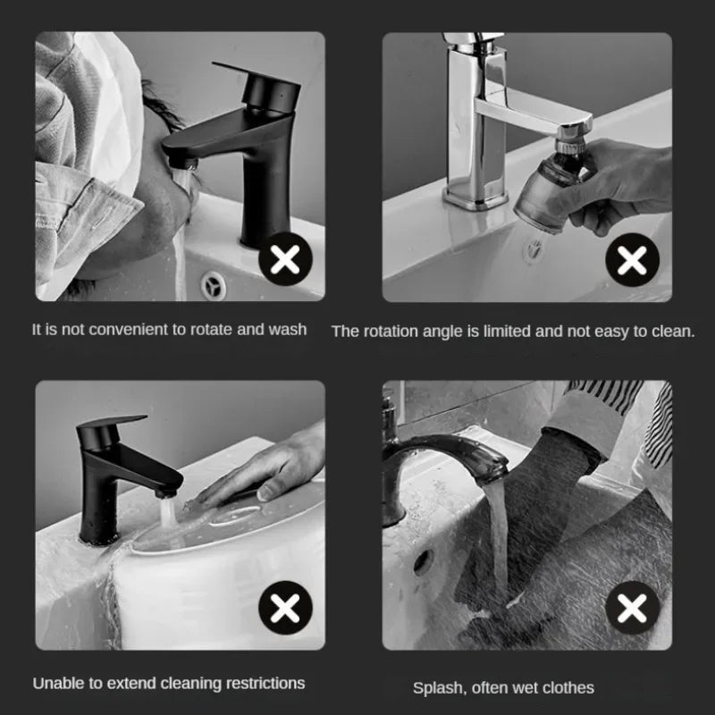 Robinet avec bras rotatif en position latérale dans une cuisine moderne