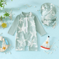 Maillot de bain bébé vert avec imprimé tortue blanche