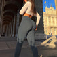 Jeggings noirs, silhouette ajustée, vue arrière