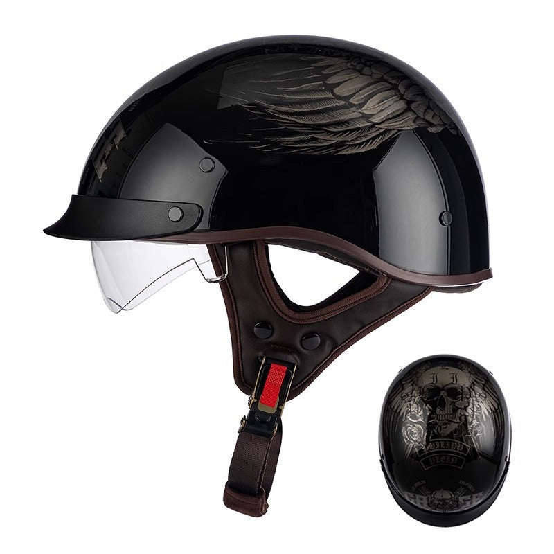 Vue latérale du casque montrant la visière amovible
