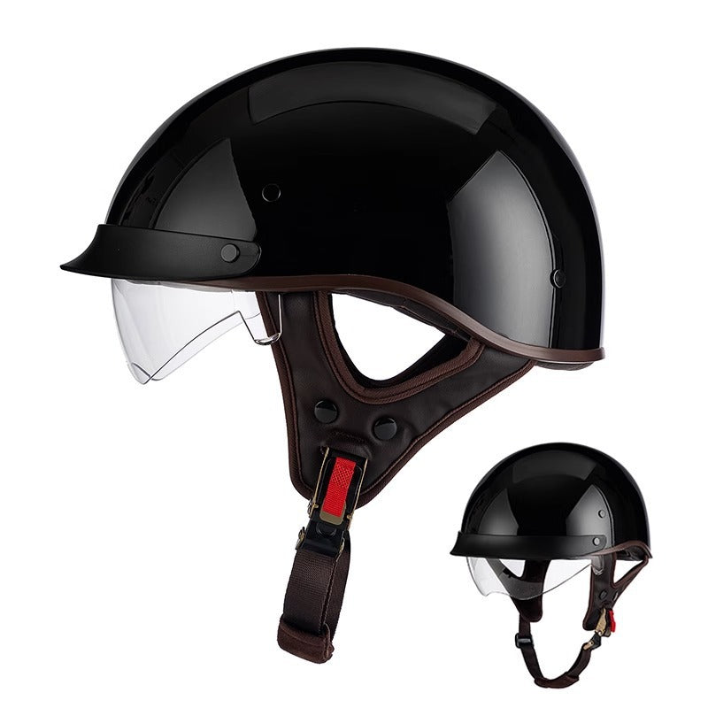 Casque demi-intégral avec sangle en nylon tissé