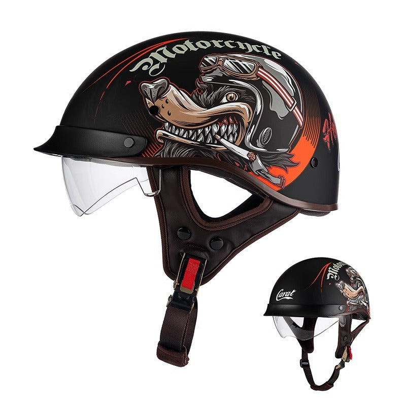 Détail du système de fermeture à crans du casque