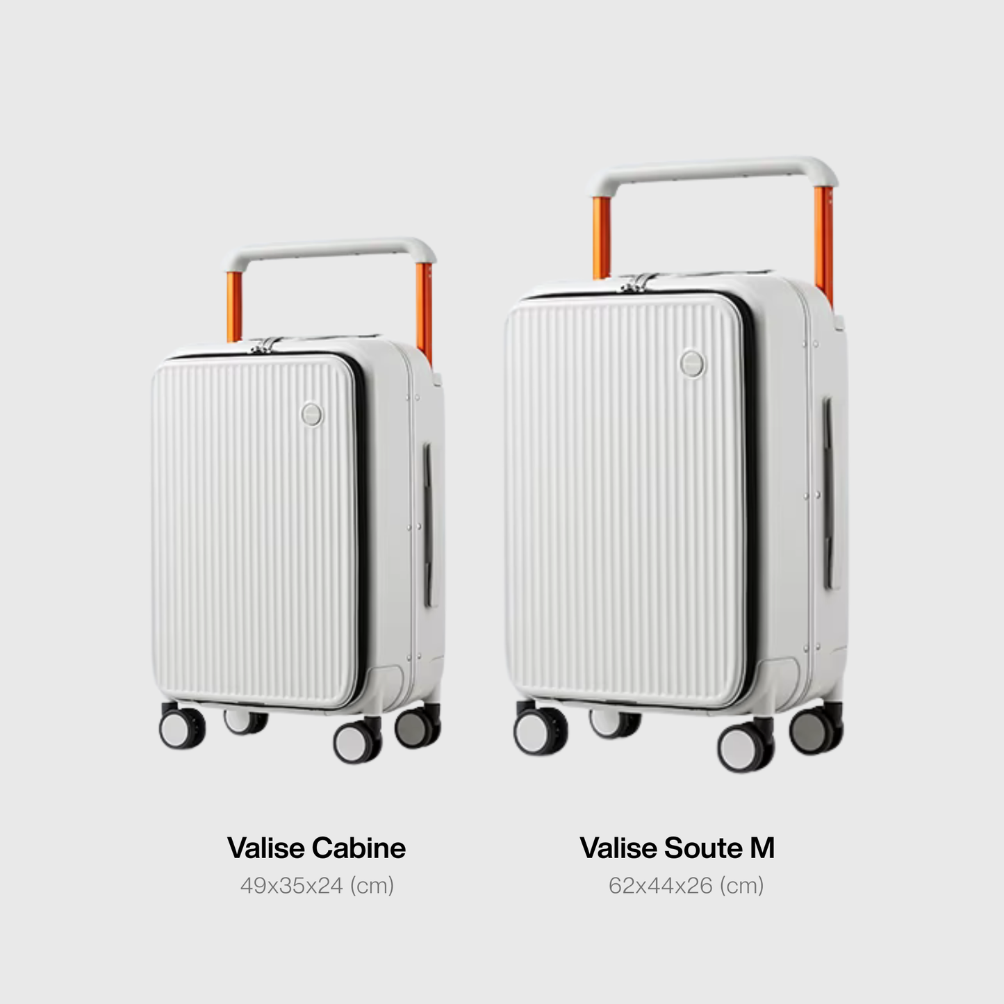 Vue d'ensemble de la valise avec design moderne