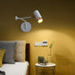 Applique murale blanche avec abat-jour doré