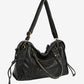 Sac noir en cuir vegan avec bandoulière ajustable